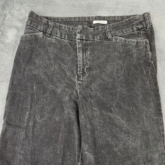 Jones New York Pants Womens 14 Gray Sport Stretch Wide Leg Acid Wash Denim - Picture 5 of 13